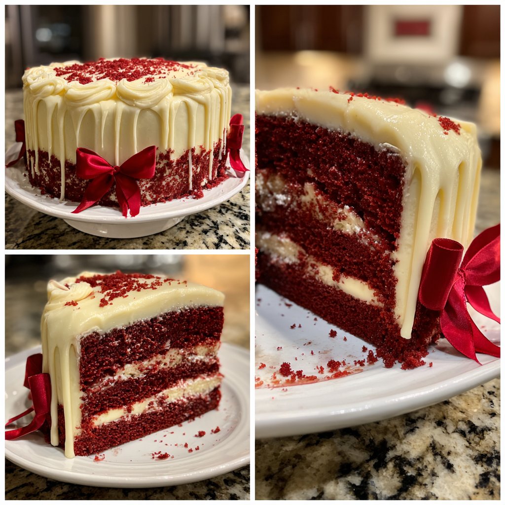 Red Velvet Birthday Cake with Bows