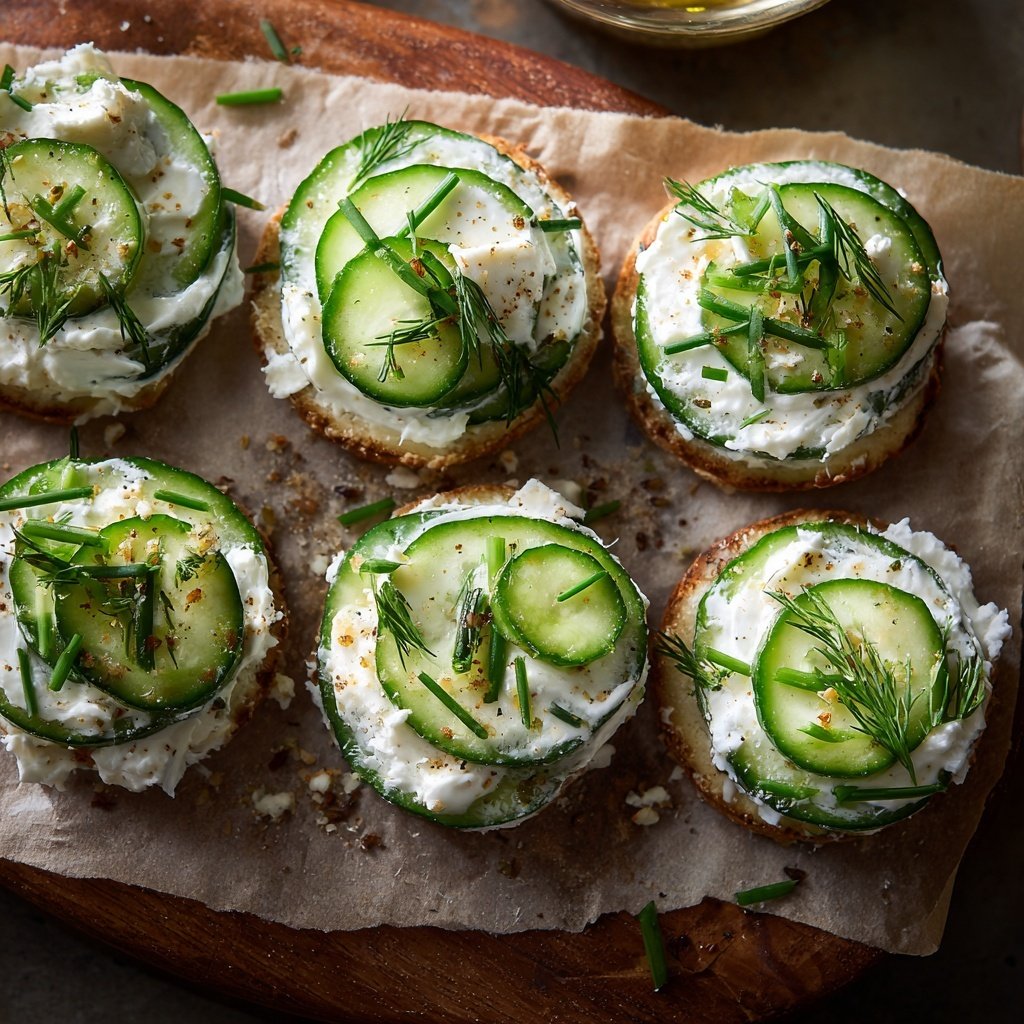 Herbed Cucumber Rounds with Cream Cheese