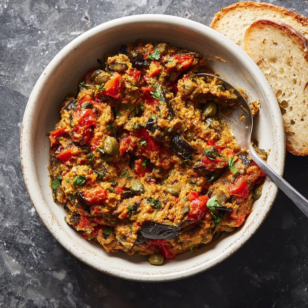 Grilled Eggplant Caponata Dip