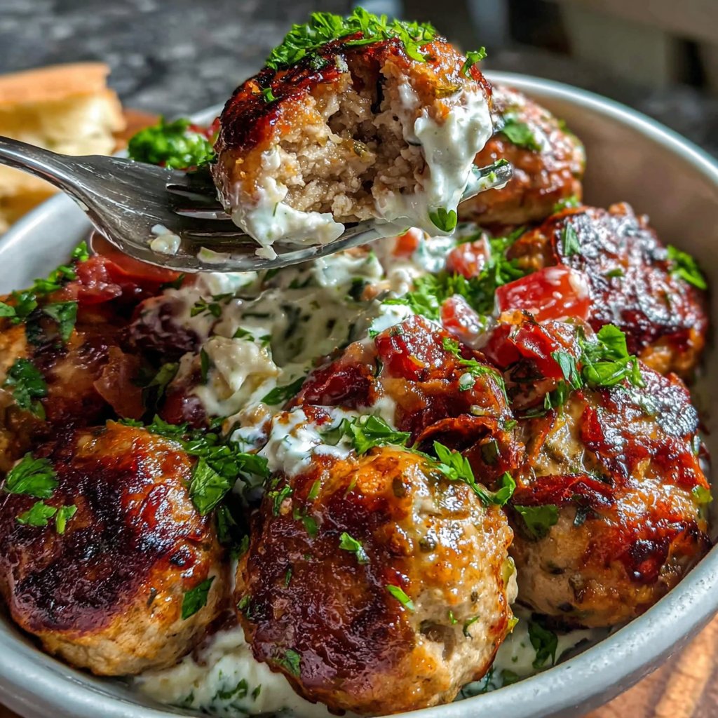 Mediterranean Turkey Meatball Bowl