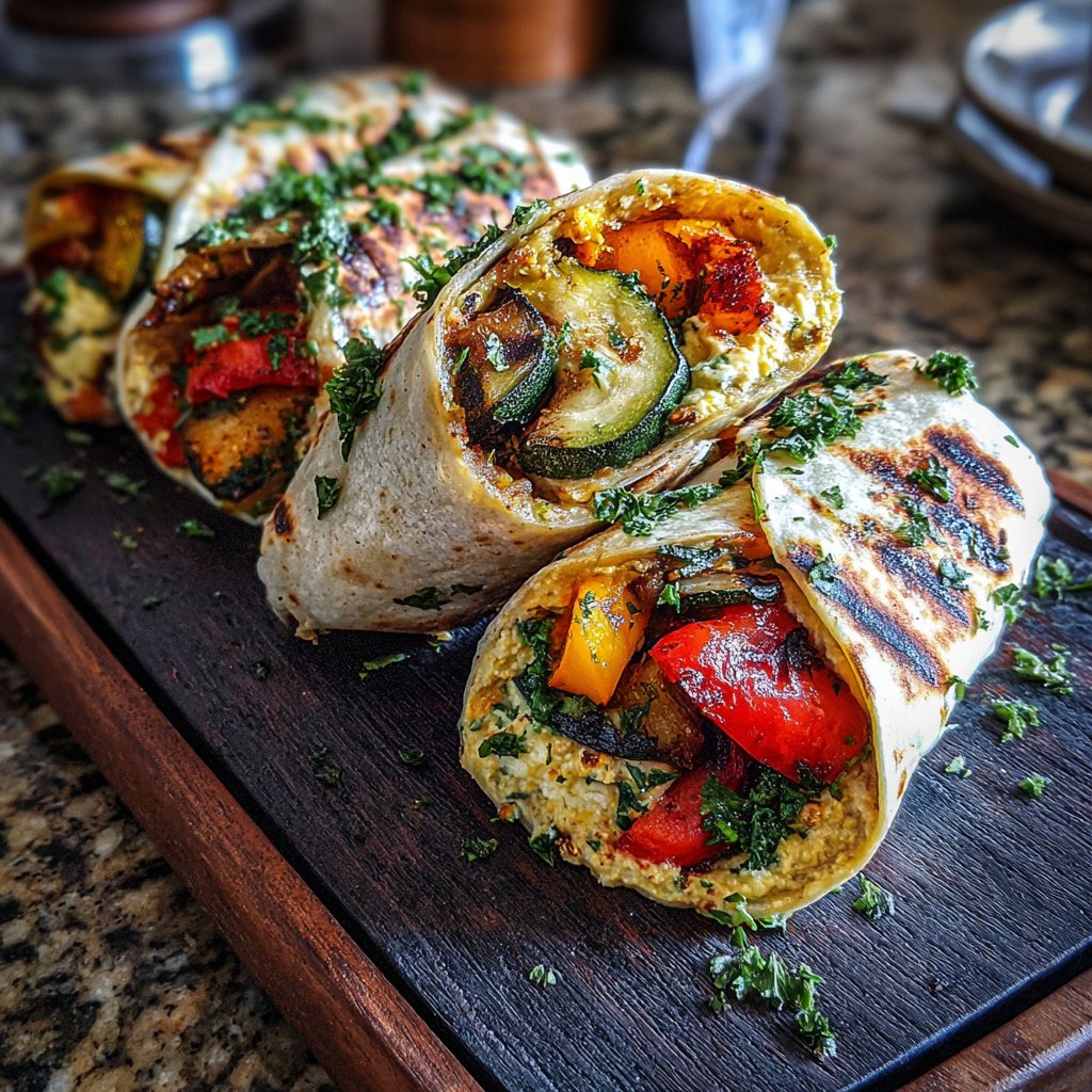 Grilled Vegetable and Hummus Wraps