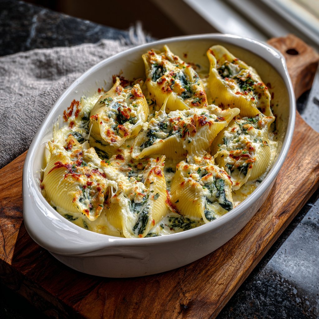 Spinach Feta Stuffed Shells
